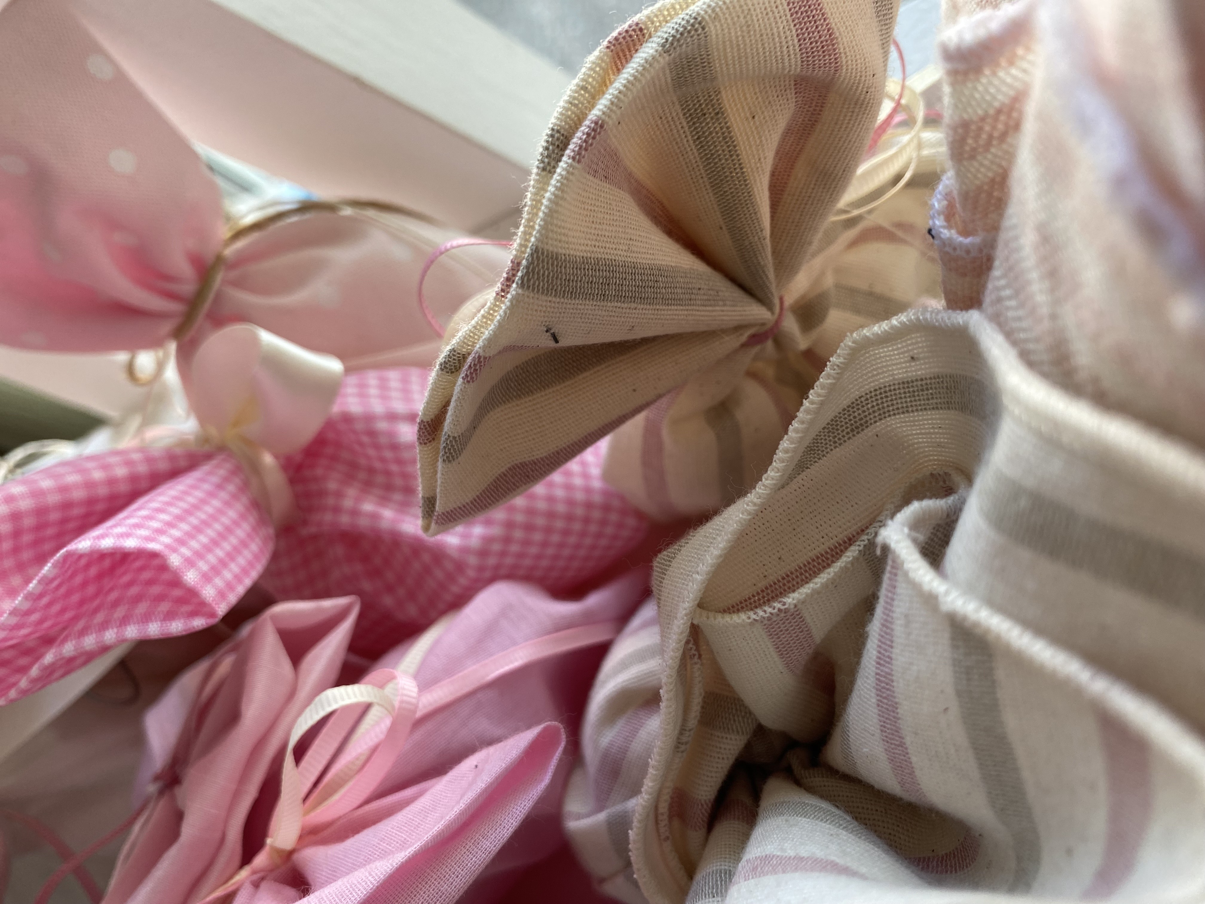 Μπομπονιέρα βάπτισης πουγκί με κορδόνι