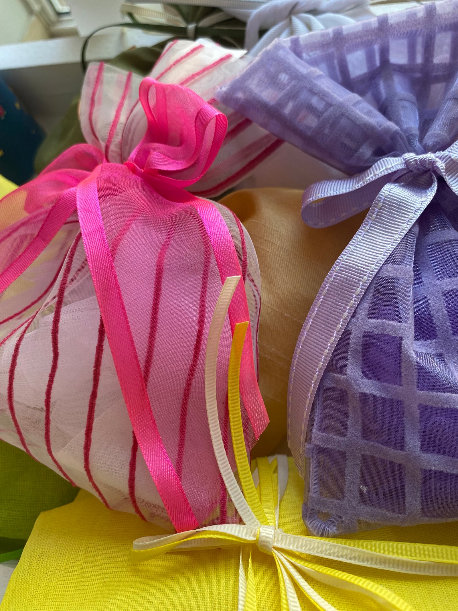 Close-up of christening favors