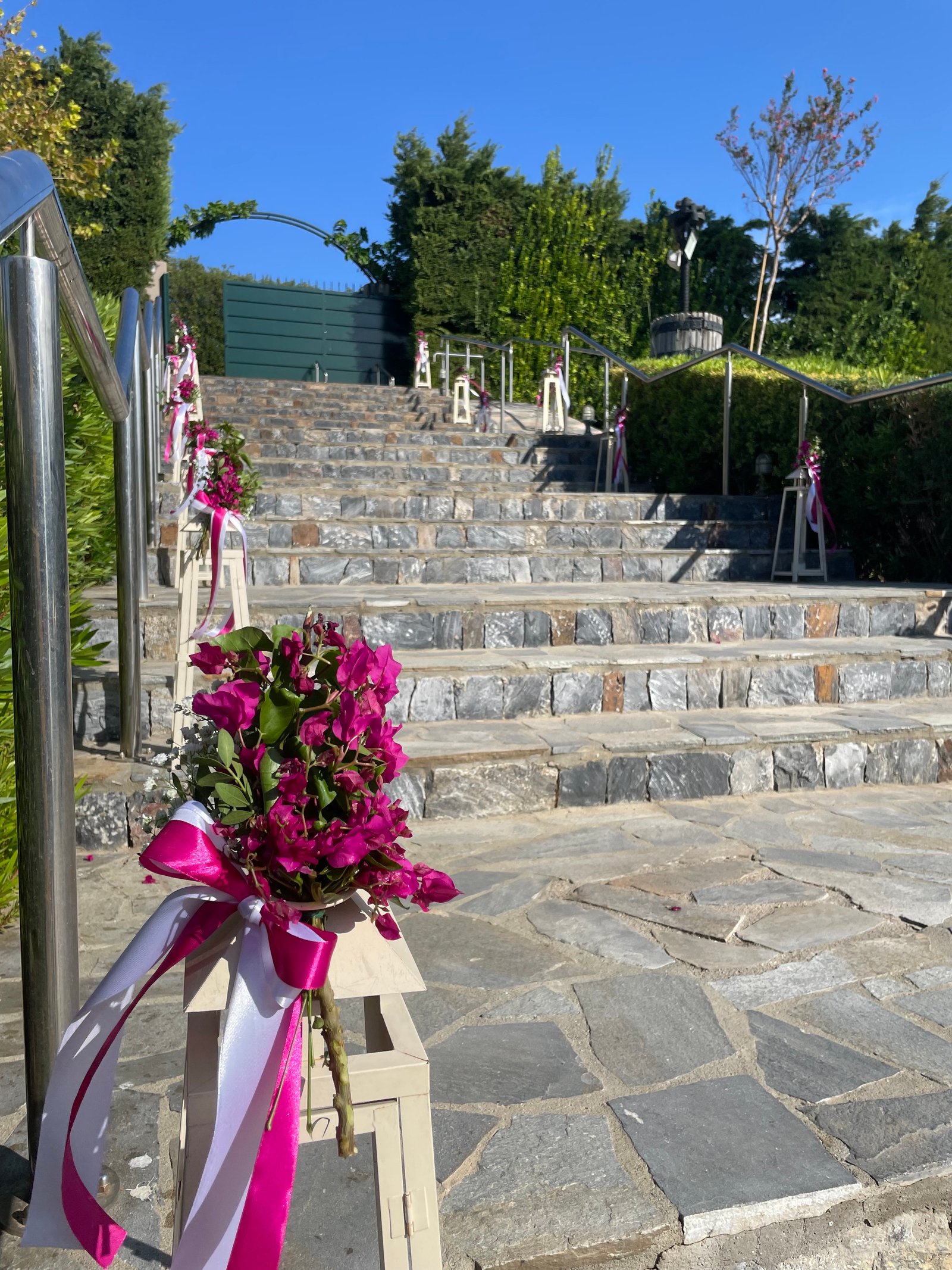 Decorated staircase for a Wedding & Christening